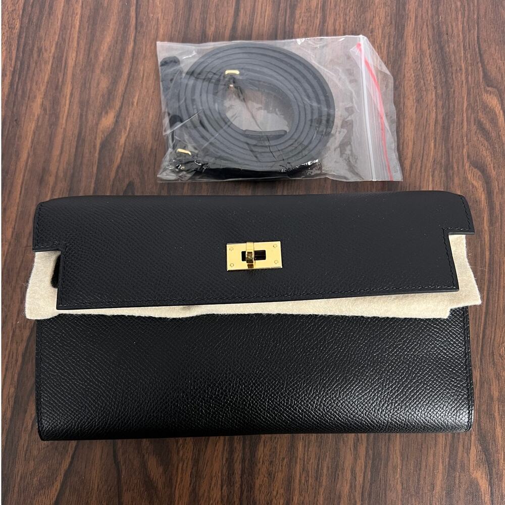 Hermes Womens OS Quiet Luxury Old Money Minimalist Chic Kelly Long Wallet Clutch - Picture 3 of 14
